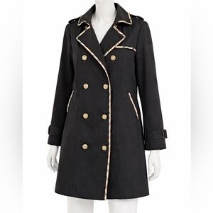 Burberry London Trench Coat – Black – Plaid Lining – Size M